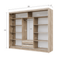 KINGSTON 250cm Sliding Door Wardrobe Oak Canyon + Lava + Mirror