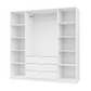 Graphite Mirrored Hinged Door Wardrobe 196cm – HAMPTON D4