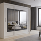 MARLOW 250cm Sliding Door Wardrobe Grey Glass