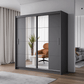 RADLEY 2 203cm Sliding Door Wardrobe Graphite + Mirror