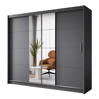 RADLEY 2 250cm Sliding Door Wardrobe Graphite + Mirror