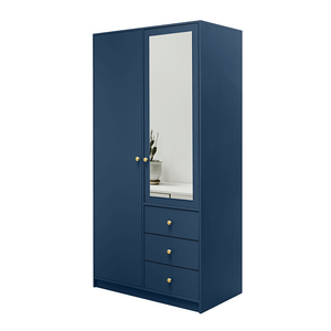 Wardrobe HUDSON II D2 Dark Blue + Mirror