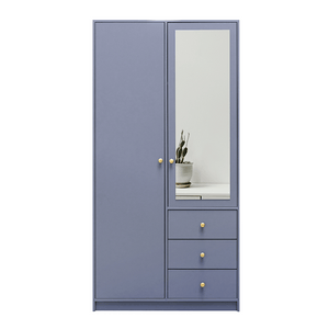 Wardrobe HUDSON II D2 Dull Blue + Mirror