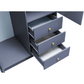 Dull Blue Mirrored Hinged Door Wardrobe 100cm – HUDSON II D2