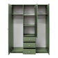 Bottle Green Mirrored Hinged Door Wardrobe 149cm – HUDSON II D3