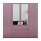 Plum Mirrored Hinged Door Wardrobe 196cm – HUDSON II D4