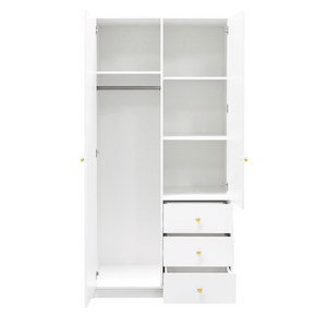 White Mirrored Hinged Door Wardrobe 100cm – HUDSON D2