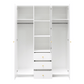Black Mirrored Hinged Door Wardrobe 149cm – HUDSON D3