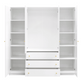 White Mirrored Hinged Door Wardrobe 196cm – HUDSON D4