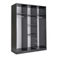 Oak Viking Mirrored Hinged Door Wardrobe 149cm – YORK D3