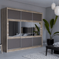 KINGSTON 250cm Sliding Door Wardrobe Oak Canyon + Lava + Mirror