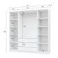 Graphite Mirrored Hinged Door Wardrobe 196cm – HAMPTON D4
