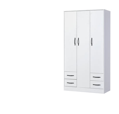 SPACEO Wardrobe 120 White / Black Handles
