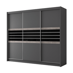 DOVER 250cm Sliding Door Wardrobe Lava / Black Glass