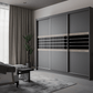 DOVER 250cm Sliding Door Wardrobe Lava / Black Glass
