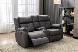 Cavsey 2 Seater Sofa with Console Grey (Recliner)