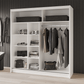 White Mirrored Sliding Door Wardrobe 203cm – DERBY