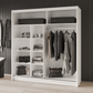 White Mirrored Sliding Door Wardrobe 203cm – NORWICH