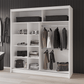 White Mirrored Sliding Door Wardrobe 203cm – DERBY