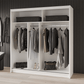 White Mirrored Sliding Door Wardrobe 203cm – NORWICH
