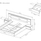 Bed with Bedside XELO White Matt / Oak Golden