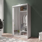 White Full Mirrored Sliding Door Wardrobe 120cm – ALDRIDGE