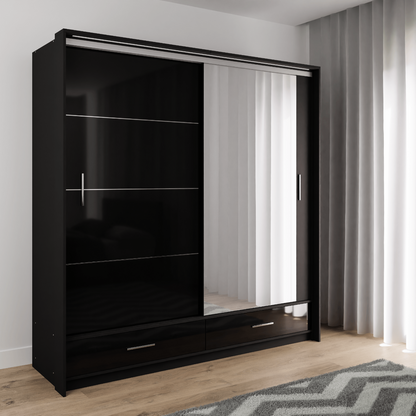 Sliding Door Wardrobe EPSOM 208 Black