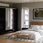 Black Gloss Mirrored Sliding Door Wardrobe 255cm –  EPSOM