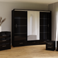 Black Gloss Mirrored Sliding Door Wardrobe 255cm –  EPSOM