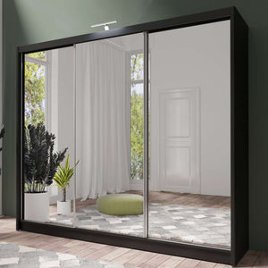 ALDRIDGE LUX 250cm Sliding Door Wardrobe Black