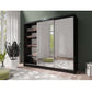 PARIS LUX 250cm Sliding Door Wardrobe Black