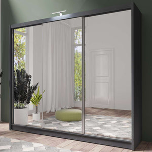 ALDRIDGE LUX 250cm Sliding Door Wardrobe Graphite