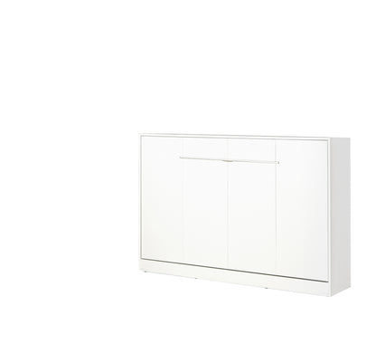 SPACEO Horizontal Wall Bed 120x200 White / White Handles