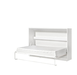 SPACEO Horizontal Wall Bed 120x200 White / Black Handles