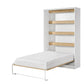 SPACEO Vertical Wall Bed 120x200 White / Oak Artisan / Black Handles