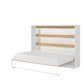SPACEO Horizontal Wall Bed 140x200 White / Oak Artisan / Black Handles