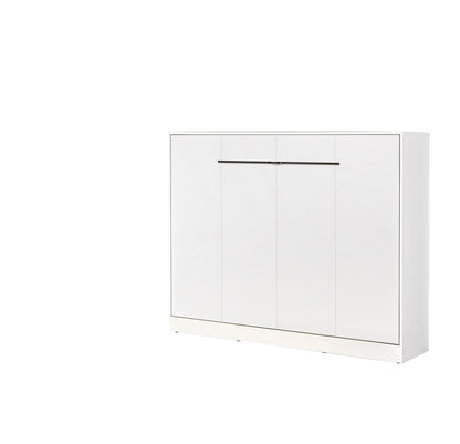 SPACEO Horizontal Wall Bed 140x200 White / Black Handles