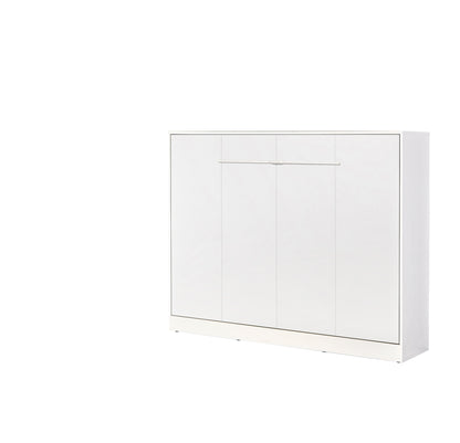 SPACEO Horizontal Wall Bed 140x200 White / White Handles