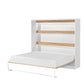 SPACEO Horizontal Wall Bed 160x200 White / Oak Artisan / Black Handles