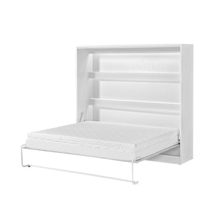 SPACEO Horizontal Wall Bed 160x200 White / White Handles
