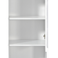 SPACEO Tall Storage Cabinet White / Oak Artisan / Black Handles