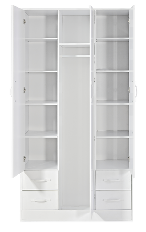 SPACEO Wardrobe 120 / Oak Artisan / White Handles