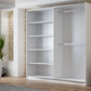White Mirrored Sliding Door Wardrobe 200cm – OXFORD